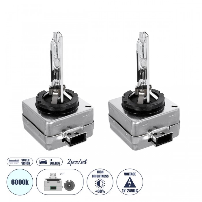 GloboStar® D1S/D1R 84031 Λάμπες Αυτοκινήτου HID Xenon Super Vision High Brightness +60% E1 ECER37 360° DC 12-24V IP20 Μ4 x Π5 x Υ8cm 6000K- Σετ 2 Τεμαχίων GloboStar® D1S/D1R 84031 Λάμπες Αυτοκινήτου HID Xenon Super Vision High Brightness +60% E1 ECER37 360° DC 12-24V IP20 Μ4 x Π5 x Υ8cm 6000K- Σετ 2 Τεμαχίων