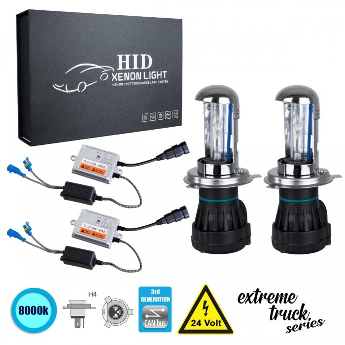 GloboStar® 84135 H4 XCB Line KIT Βασικού Φωτισμού Φορτηγού 3rd Generation Can-Bus Extreme Truck Series Bi-XENON 110W 10350lm DC 24V Αδιάβροχο IP65 Ψυχρό Λευκό 8000K GloboStar® 84135 H4 XCB Line KIT Βασικού Φωτισμού Φορτηγού 3rd Generation Can-Bus Extreme Truck Series Bi-XENON 110W 10350lm DC 24V Αδιάβροχο IP65 Ψυχρό Λευκό 8000K