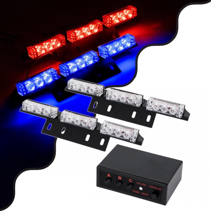 GloboStar® 85011 PRO Series ΣΕΤ 2 x Μπάρες Σήμανσης Οχήματος Αστυνομίας για Αυτοκίνητα & Φορτηγά 3 Προγραμμάτων Φωτισμού STROBE LED HIGH POWER 18W DC 10-30V Αδιάβροχο IP65 Μπλε & Κόκκινο GloboStar® 85011 PRO Series ΣΕΤ 2 x Μπάρες Σήμανσης Οχήματος Αστυνομίας για Αυτοκίνητα & Φορτηγά 3 Προγραμμάτων Φωτισμού STROBE LED HIGH POWER 18W DC 10-30V Αδιάβροχο IP65 Μπλε & Κόκκινο