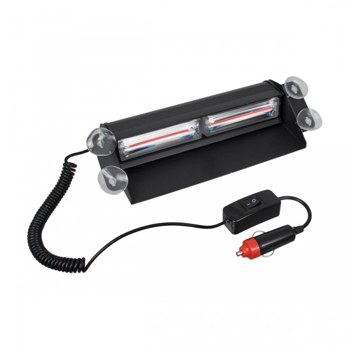 GloboStar® 85112 PRO Series Μπάρα Σήμανσης με Βεντούζες Στήριξης για Παρμπρίζ Οχήματος Πυροσβεστικής για Αυτοκίνητα & Φορτηγά 13 Προγραμμάτων Φωτισμού STROBE LED CREE CXB COB 18W DC 10-30V IP20 Κόκκινο