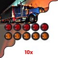 GloboStar® 85308 Πακέτο 10 Τεμάχια Φώτα Όγκου για Φορτηγά BULLET PIN LED SMD 5730 1W / Τεμ. 100lm DC 24V Αδιάβροχα IP65 5x Κόκκινα - 5x Πορτοκαλί