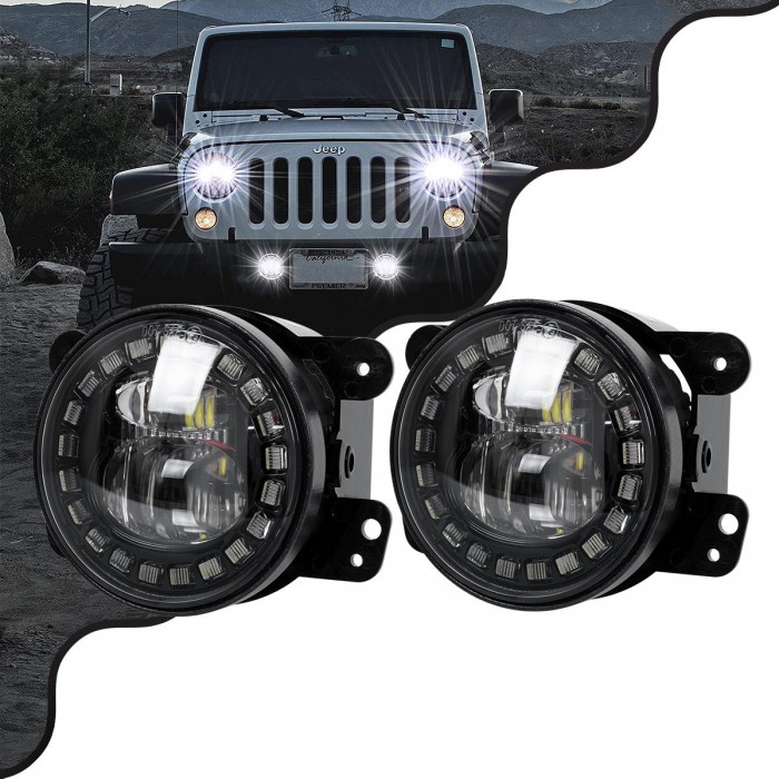 GloboStar® 85418 Σετ 2 x Προβολείς Ομίχλης JEEP WRANGLER - MERCEDES BENZ G CLASS - LAND ROVER DEFENDER - HAMMER H1-H2 - 4'' Ιντσών με Ring Light DRL LED CREE CXB COB 100W 7500lm DC 12V Αδιάβροχοι IP66 Ψυχρό Λευκό 6000K GloboStar® 85418 Σετ 2 x Προβολείς Ομίχλης JEEP WRANGLER - MERCEDES BENZ G CLASS - LAND ROVER DEFENDER - HAMMER H1-H2 - 4'' Ιντσών με Ring Light DRL LED CREE CXB COB 100W 7500lm DC 12V Αδιάβροχοι IP66 Ψυχρό Λευκό 6000K