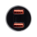 GloboStar® 85435 Φορτιστής Αναπτήρα Αυτοκινήτου Γρήγορης Φόρτισης PD 36W 6A με 2 Θύρες USB Ασημί Νίκελ