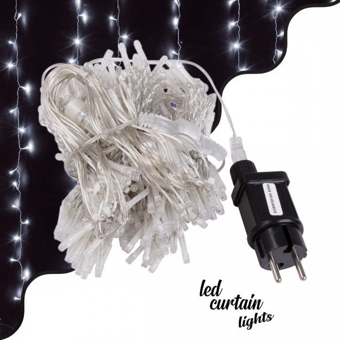 85804 Διακοσμητική Κουρτίνα 3 x 3 Μέτρα με Controller 8 Προγραμμάτων Φωτισμού - Επεκτεινόμενη 300 LED 6W AC 230V με Διάφανο Καλώδιο & Πρίζα Schuko Αδιάβροχη IP44 Ψυχρό Λευκό 6000K Μ3 x Υ3m 85804 Διακοσμητική Κουρτίνα 3 x 3 Μέτρα με Controller 8 Προγραμμάτων Φωτισμού - Επεκτεινόμενη 300 LED 6W AC 230V με Διάφανο Καλώδιο & Πρίζα Schuko Αδιάβροχη IP44 Ψυχρό Λευκό 6000K Μ3 x Υ3m