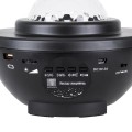 GloboStar® 85817 Μαύρο Επιτραπέζιο Διακοσμητικό Φωτιστικό Ειδικών Εφε NIGHT GALAXY WORLD 3D LED 10W DC 5V 2200mAh Επαναφορτιζόμενο με Bluetooth Speaker - Sound Activated - Καλώδιο Τροφοδοσίας USB και Ασύρματο Χειριστήριο RF 2.4Ghz Πολύχρωμo RGBW Dimmable