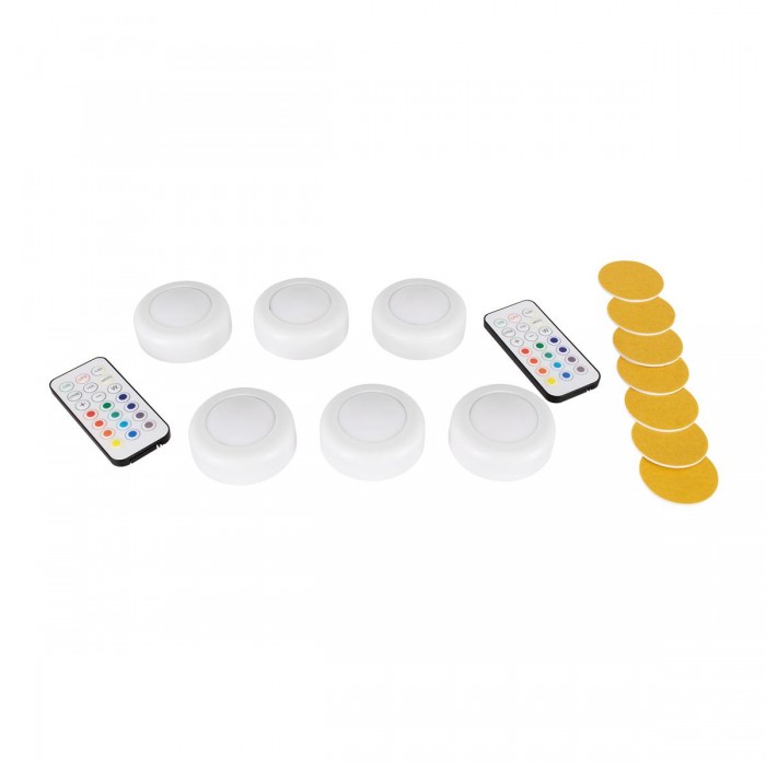 GloboStar® 85818 Φωτιστικά Νυκτός Μπαταρίας LED SMD 5050 6W 600lm με Ασύρματο Χειριστήριο RF - ΣΕΤ 6 Τεμαχίων Πολύχρωμα RGB GloboStar® 85818 Φωτιστικά Νυκτός Μπαταρίας LED SMD 5050 6W 600lm με Ασύρματο Χειριστήριο RF - ΣΕΤ 6 Τεμαχίων Πολύχρωμα RGB