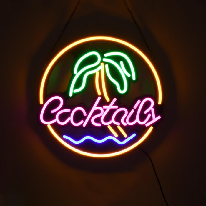 GloboStar® 85851 Φωτιστικό Ταμπέλα Φωτεινή Επιγραφή NEON LED Σήμανσης COCKTAILS 30W AC 230V με Διακόπτη On/Off Ροζ - Γαλάζιο - Κίτρινο - Πράσινο GloboStar® 85851 Φωτιστικό Ταμπέλα Φωτεινή Επιγραφή NEON LED Σήμανσης COCKTAILS 30W AC 230V με Διακόπτη On/Off Ροζ - Γαλάζιο - Κίτρινο - Πράσινο