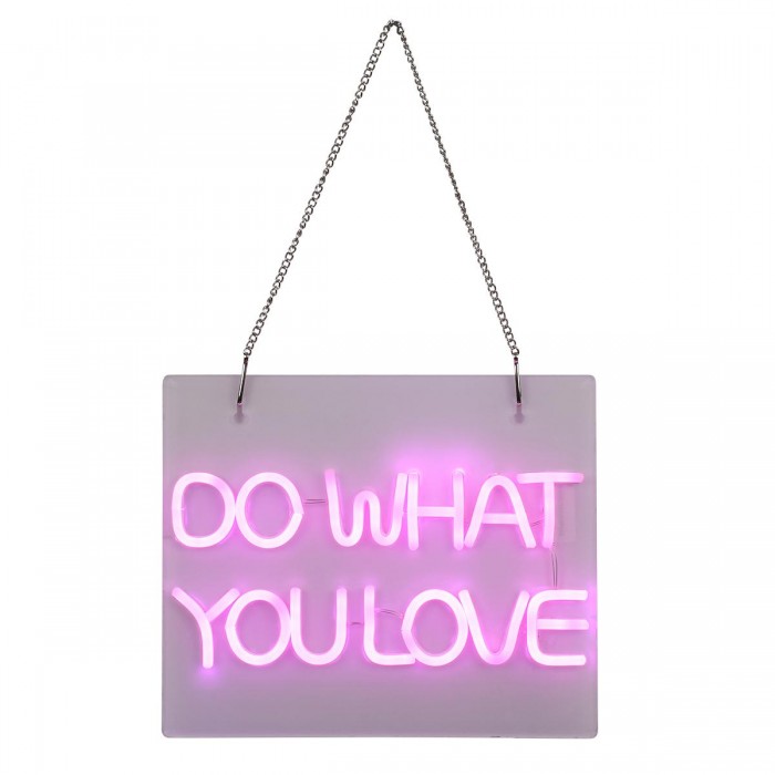 GloboStar® 85852 Φωτιστικό Ταμπέλα Φωτεινή Επιγραφή NEON LED Σήμανσης DO WHAT YOU LOVE 30W AC 230V με Διακόπτη On/Off Ροζ GloboStar® 85852 Φωτιστικό Ταμπέλα Φωτεινή Επιγραφή NEON LED Σήμανσης DO WHAT YOU LOVE 30W AC 230V με Διακόπτη On/Off Ροζ