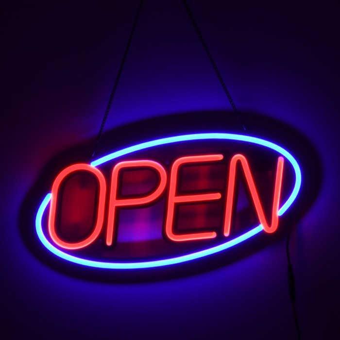 GloboStar® 85860 Φωτιστικό Ταμπέλα Φωτεινή Επιγραφή NEON LED Σήμανσης Animated Ovale OPEN 30W AC 230V με Διακόπτη On/Off και Ασύρματο Χειριστήριο IR Μπλε - Κόκκινο GloboStar® 85860 Φωτιστικό Ταμπέλα Φωτεινή Επιγραφή NEON LED Σήμανσης Animated Ovale OPEN 30W AC 230V με Διακόπτη On/Off και Ασύρματο Χειριστήριο IR Μπλε - Κόκκινο