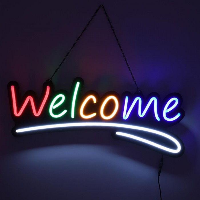 GloboStar® 85861 Φωτιστικό Ταμπέλα Φωτεινή Επιγραφή NEON LED Σήμανσης Animated WELCOME 30W AC 230V με Διακόπτη On/Off και Ασύρματο Χειριστήριο IR Κόκκινο - Πράσινο - Κίτρινο - Μπλε - Λευκό GloboStar® 85861 Φωτιστικό Ταμπέλα Φωτεινή Επιγραφή NEON LED Σήμανσης Animated WELCOME 30W AC 230V με Διακόπτη On/Off και Ασύρματο Χειριστήριο IR Κόκκινο - Πράσινο - Κίτρινο - Μπλε - Λευκό