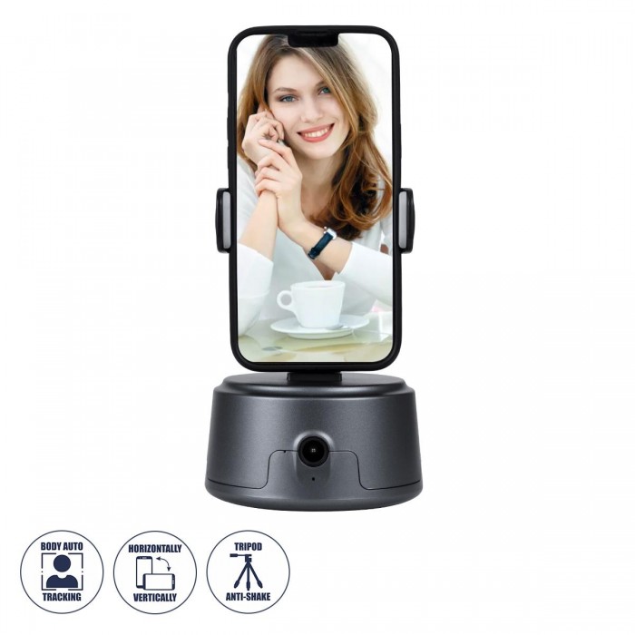GloboStar® 86005 Following Face Auto Tracking Live Steaming Mobile Stand - Βάση Κινητού με Ανιχνευτή Κίνησης & Βάση για Τρίποδο - Μαύρο GloboStar® 86005 Following Face Auto Tracking Live Steaming Mobile Stand - Βάση Κινητού με Ανιχνευτή Κίνησης & Βάση για Τρίποδο - Μαύρο