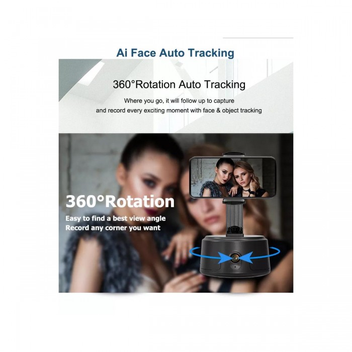 GloboStar® 86005 Following Face Auto Tracking Live Steaming Mobile Stand - Βάση Κινητού με Ανιχνευτή Κίνησης & Βάση για Τρίποδο - Μαύρο GloboStar® 86005 Following Face Auto Tracking Live Steaming Mobile Stand - Βάση Κινητού με Ανιχνευτή Κίνησης & Βάση για Τρίποδο - Μαύρο