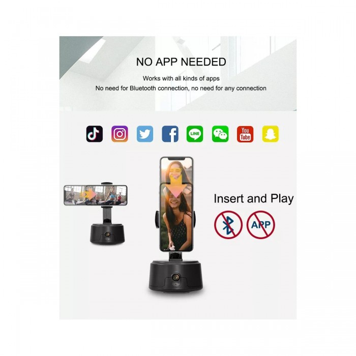 GloboStar® 86005 Following Face Auto Tracking Live Steaming Mobile Stand - Βάση Κινητού με Ανιχνευτή Κίνησης & Βάση για Τρίποδο - Μαύρο GloboStar® 86005 Following Face Auto Tracking Live Steaming Mobile Stand - Βάση Κινητού με Ανιχνευτή Κίνησης & Βάση για Τρίποδο - Μαύρο