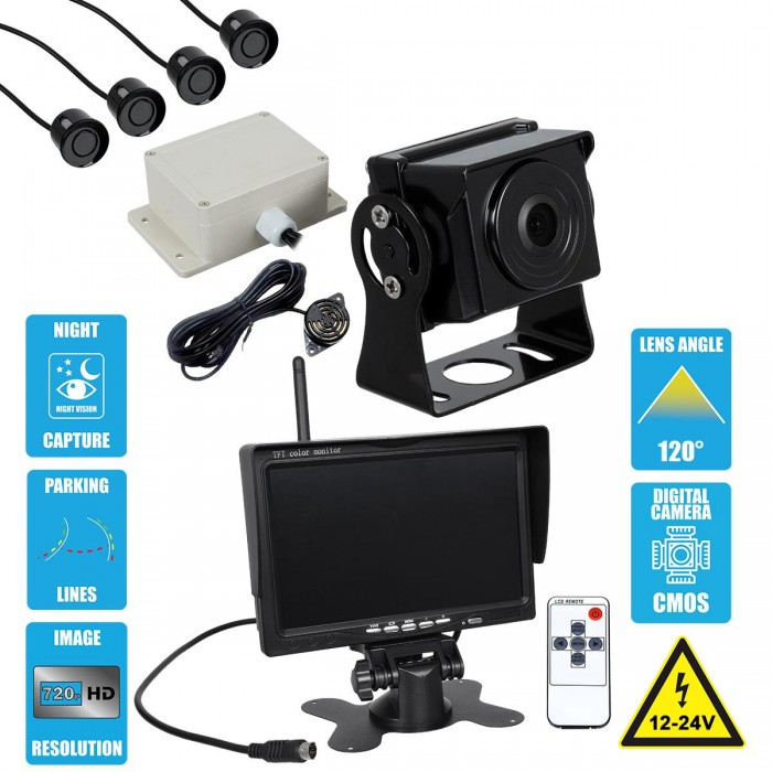 GloboStar® 86033 Έγχρωμη Κάμερα 720p CMOS HD Οπισθοπορείας Αυτοκινήτου-Φορτηγού DC 12-24V 170° με Οθόνη 7 GloboStar® 86033 Έγχρωμη Κάμερα 720p CMOS HD Οπισθοπορείας Αυτοκινήτου-Φορτηγού DC 12-24V 170° με Οθόνη 7