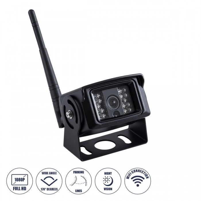 GloboStar® 86071 WiFi Έγχρωμη Κάμερα 1800P HD Οπισθοπορείας Αυτοκινήτου-Φορτηγού DC 12-24V 120° με Parking Lines Αδιάβροχη IP68 - Μαύρο GloboStar® 86071 WiFi Έγχρωμη Κάμερα 1800P HD Οπισθοπορείας Αυτοκινήτου-Φορτηγού DC 12-24V 120° με Parking Lines Αδιάβροχη IP68 - Μαύρο