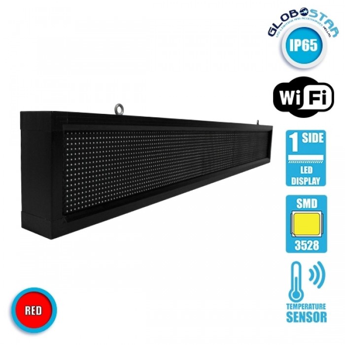 GloboStar® 90261 Κυλιόμενη Ψηφιακή Επιγραφή P10 LED SMD AC 220-240V με Wi-Fi - Αδιάβροχή IP54 - Μονής Όψης - Μ168 x Π9 x Υ24cm Κόκκινο GloboStar® 90261 Κυλιόμενη Ψηφιακή Επιγραφή P10 LED SMD AC 220-240V με Wi-Fi - Αδιάβροχή IP54 - Μονής Όψης - Μ168 x Π9 x Υ24cm Κόκκινο