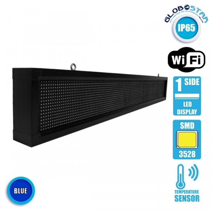 GloboStar® 90263 Κυλιόμενη Ψηφιακή Επιγραφή P10 LED SMD AC 220-240V με Wi-Fi - Αδιάβροχή IP54 - Μονής Όψης - Μ168 x Π9 x Υ24cm Μπλε GloboStar® 90263 Κυλιόμενη Ψηφιακή Επιγραφή P10 LED SMD AC 220-240V με Wi-Fi - Αδιάβροχή IP54 - Μονής Όψης - Μ168 x Π9 x Υ24cm Μπλε
