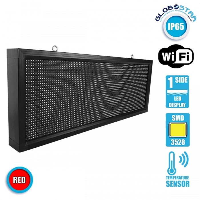 GloboStar® 90271 Κυλιόμενη Ψηφιακή Επιγραφή P10 LED SMD AC 220-240V με Wi-Fi - Αδιάβροχή IP54 - Μονής Όψης - Μ104 x Π9 x Υ40cm Κόκκινο GloboStar® 90271 Κυλιόμενη Ψηφιακή Επιγραφή P10 LED SMD AC 220-240V με Wi-Fi - Αδιάβροχή IP54 - Μονής Όψης - Μ104 x Π9 x Υ40cm Κόκκινο
