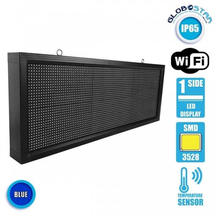 GloboStar® 90273 Κυλιόμενη Ψηφιακή Επιγραφή P10 LED SMD AC 220-240V με Wi-Fi - Αδιάβροχή IP54 - Μονής Όψης - Μ104 x Π9 x Υ40cm Μπλε GloboStar® 90273 Κυλιόμενη Ψηφιακή Επιγραφή P10 LED SMD AC 220-240V με Wi-Fi - Αδιάβροχή IP54 - Μονής Όψης - Μ104 x Π9 x Υ40cm Μπλε