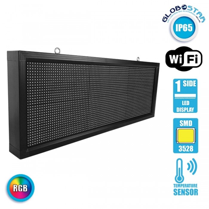 GloboStar® 90275 Κυλιόμενη Ψηφιακή Επιγραφή P10 LED SMD AC 220-240V με Wi-Fi - Αδιάβροχή IP54 - Μονής Όψης - Μ104 x Π9 x Υ40cm RGBW GloboStar® 90275 Κυλιόμενη Ψηφιακή Επιγραφή P10 LED SMD AC 220-240V με Wi-Fi - Αδιάβροχή IP54 - Μονής Όψης - Μ104 x Π9 x Υ40cm RGBW