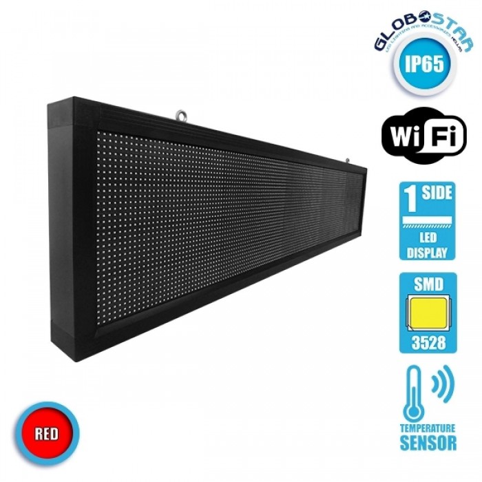 GloboStar® 90281 Κυλιόμενη Ψηφιακή Επιγραφή P10 LED SMD AC 220-240V με Wi-Fi - Αδιάβροχή IP54 - Μονής Όψης - Μ168 x Π9 x Υ40cm Κόκκινο GloboStar® 90281 Κυλιόμενη Ψηφιακή Επιγραφή P10 LED SMD AC 220-240V με Wi-Fi - Αδιάβροχή IP54 - Μονής Όψης - Μ168 x Π9 x Υ40cm Κόκκινο