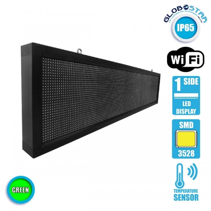 GloboStar® 90282 Κυλιόμενη Ψηφιακή Επιγραφή P10 LED SMD AC 220-240V με Wi-Fi - Αδιάβροχή IP54 - Μονής Όψης - Μ168 x Π9 x Υ40cm Πράσινο GloboStar® 90282 Κυλιόμενη Ψηφιακή Επιγραφή P10 LED SMD AC 220-240V με Wi-Fi - Αδιάβροχή IP54 - Μονής Όψης - Μ168 x Π9 x Υ40cm Πράσινο
