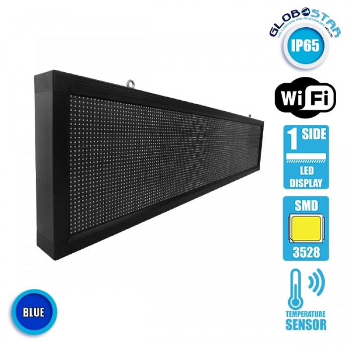GloboStar® 90283 Κυλιόμενη Ψηφιακή Επιγραφή P10 LED SMD AC 220-240V με Wi-Fi - Αδιάβροχή IP54 - Μονής Όψης - Μ168 x Π9 x Υ40cm Μπλε GloboStar® 90283 Κυλιόμενη Ψηφιακή Επιγραφή P10 LED SMD AC 220-240V με Wi-Fi - Αδιάβροχή IP54 - Μονής Όψης - Μ168 x Π9 x Υ40cm Μπλε