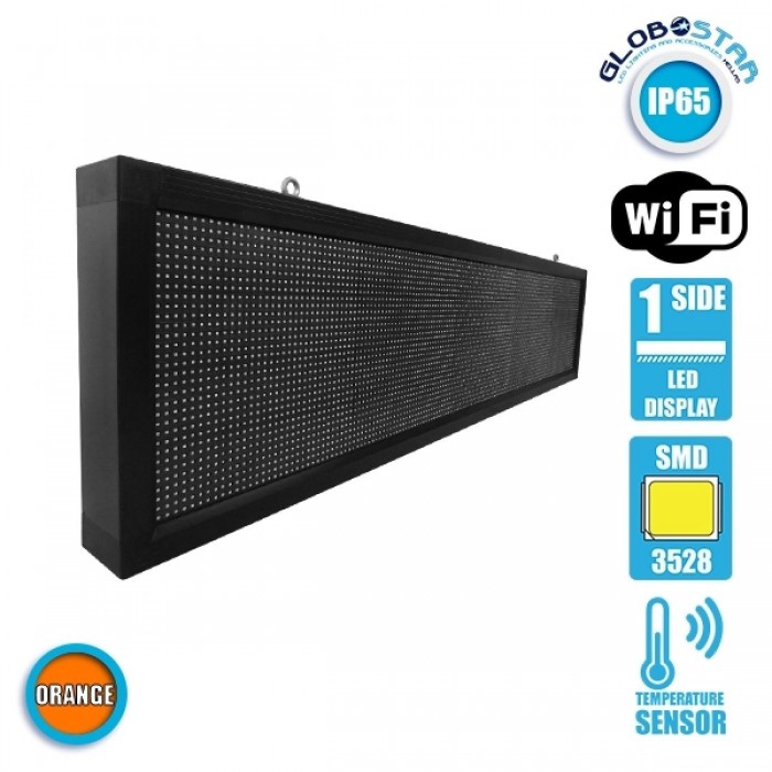 GloboStar® 90284 Κυλιόμενη Ψηφιακή Επιγραφή P10 LED SMD AC 220-240V με Wi-Fi - Αδιάβροχή IP54 - Μονής Όψης - Μ168 x Π9 x Υ40cm Πορτοκαλί GloboStar® 90284 Κυλιόμενη Ψηφιακή Επιγραφή P10 LED SMD AC 220-240V με Wi-Fi - Αδιάβροχή IP54 - Μονής Όψης - Μ168 x Π9 x Υ40cm Πορτοκαλί