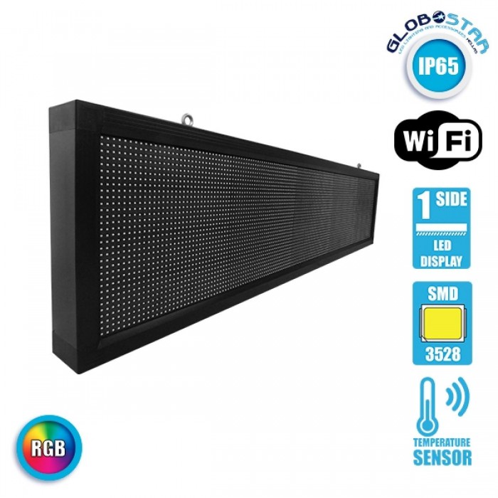 GloboStar® 90285 Κυλιόμενη Ψηφιακή Επιγραφή P10 LED SMD AC 220-240V με Wi-Fi - Αδιάβροχή IP54 - Μονής Όψης - Μ168 x Π9 x Υ40cm RGBW GloboStar® 90285 Κυλιόμενη Ψηφιακή Επιγραφή P10 LED SMD AC 220-240V με Wi-Fi - Αδιάβροχή IP54 - Μονής Όψης - Μ168 x Π9 x Υ40cm RGBW