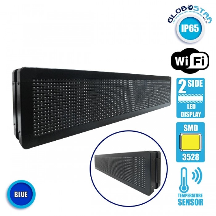 GloboStar® 90303 Κυλιόμενη Ψηφιακή Επιγραφή P10 LED SMD AC 220-240V με Wi-Fi - Αδιάβροχή IP65 - Διπλής Όψης - Μ104 x Π12 x Υ20cm Μπλε GloboStar® 90303 Κυλιόμενη Ψηφιακή Επιγραφή P10 LED SMD AC 220-240V με Wi-Fi - Αδιάβροχή IP65 - Διπλής Όψης - Μ104 x Π12 x Υ20cm Μπλε