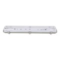 GloboStar® 90611 2 x 60cm T8 Tri-Proof Πλαστικό PC Σκαφάκι με Μεταλλικά Clips για 2 x Λάμπες Φθορίου LED Τροφοδοσίας Ενός Άκρου Αδιάβροχο IP65