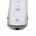 GloboStar® 90613 2 x 120cm T8 Tri-Proof Πλαστικό PC Σκαφάκι με Μεταλλικά Clips για 2 x Λάμπες Φθορίου LED Τροφοδοσίας Ενός Άκρου Αδιάβροχο IP65 - 5 Χρόνια Εγγύηση