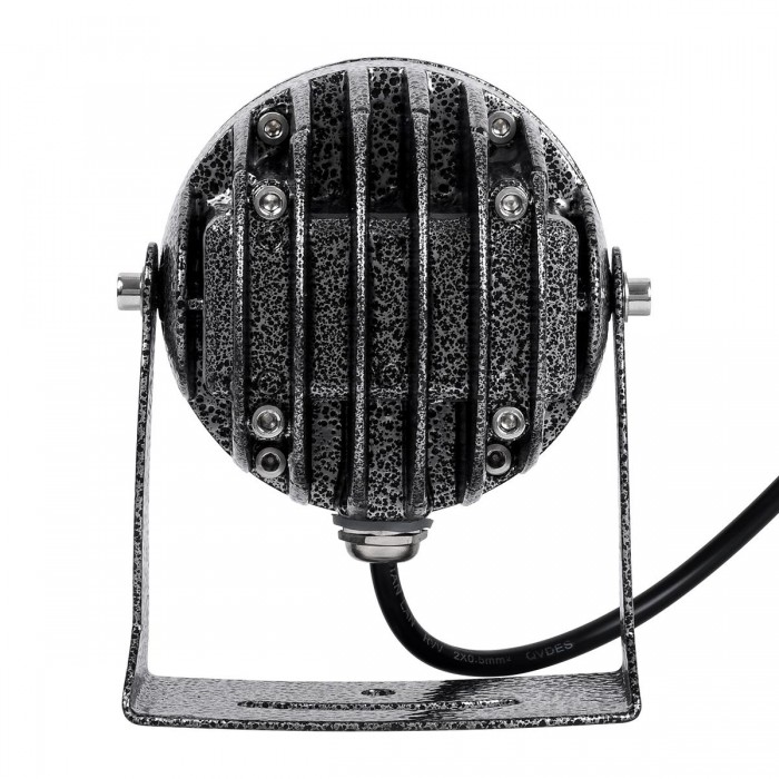 GloboStar® SPOT-XENIA 90634 Σποτ Φωτισμου Wall Washer LED 16W 1280lm 3° dc 24V Αδιάβροχο IP65 Φ9 x Υ12cm Μπλε - Σφυρήλατο Γκρι - 3 Years Warranty