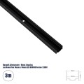 GLOBOSTAR® ALP-11S NEONIO 90767-3M Επιφανειακό Προφίλ Αλουμινίου για Ταινίες LED ΝΕΟΝΙΟ- Μαύρο - Μ300 x Π1.6 x Υ1.1cm