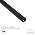 GLOBOSTAR® ALP-19S NEONIO 90771-3M Επιφανειακό Προφίλ Αλουμινίου για Ταινίες LED NEONIO - Μαύρο - Μ100 x Π2.9 x Υ1.9cm