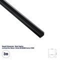 GLOBOSTAR® ALP-13S NEONIO 90775-3M Επιφανειακό Προφίλ Αλουμινίου για Ταινίες LED NEONIO- Μαύρο - Μ300 x Π1.2 x Υ1.3cm