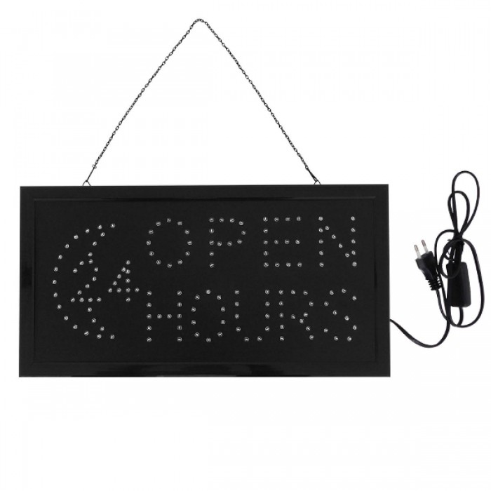 Φωτιστικό LED Σήμανσης OPEN 24 HOURS με Διακόπτη ON/OFF και Πρίζα 230v 48x2x25cm GloboStar 96305 Φωτιστικό LED Σήμανσης OPEN 24 HOURS με Διακόπτη ON/OFF και Πρίζα 230v 48x2x25cm GloboStar 96305