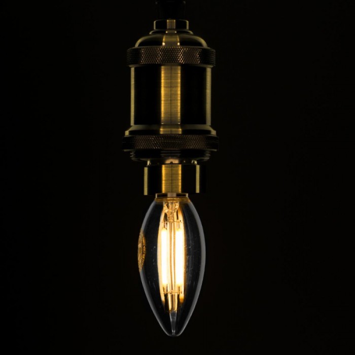 GloboStar® 99001 Λάμπα E14 C35 Κεράκι LED FILAMENT 4W 440 lm 320° AC 85-265V Edison Retro με Διάφανο Γυαλί Θερμό Λευκό 2700 K Dimmable GloboStar® 99001 Λάμπα E14 C35 Κεράκι LED FILAMENT 4W 440 lm 320° AC 85-265V Edison Retro με Διάφανο Γυαλί Θερμό Λευκό 2700 K Dimmable
