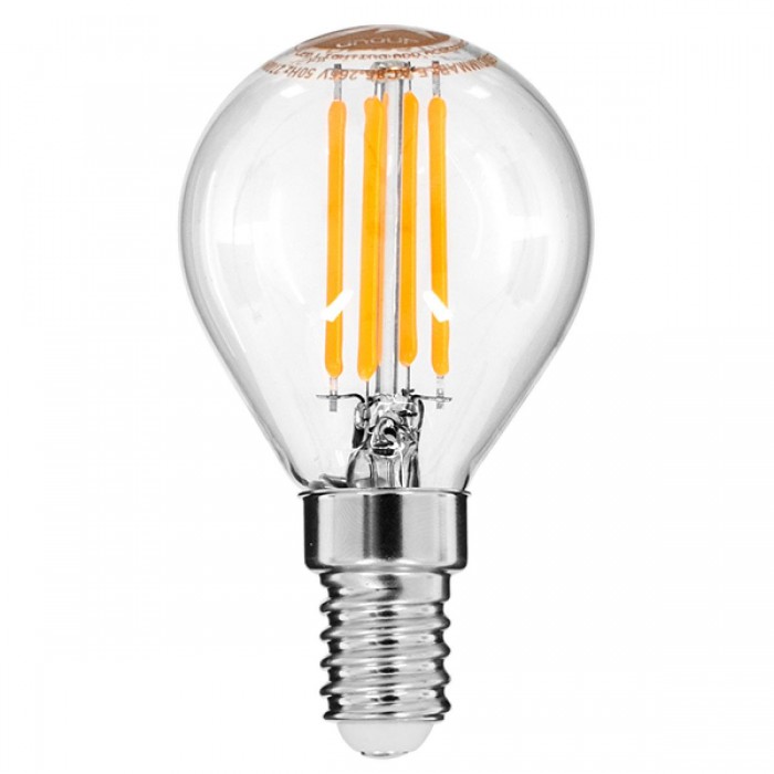 GloboStar® 99003 Λάμπα E14 G45 Γλομπάκι LED FILAMENT 4W 440 lm 320° AC 85-265V Edison Retro με Διάφανο Γυαλί Θερμό Λευκό 2700 K Dimmable GloboStar® 99003 Λάμπα E14 G45 Γλομπάκι LED FILAMENT 4W 440 lm 320° AC 85-265V Edison Retro με Διάφανο Γυαλί Θερμό Λευκό 2700 K Dimmable