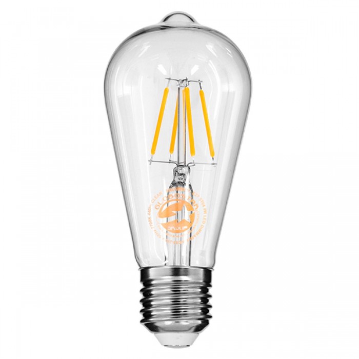 GloboStar® 99015 Λάμπα E27 ST64 Αχλάδι LED FILAMENT 4W 440 lm 320° AC 85-265V Edison Retro με Διάφανο Γυαλί Θερμό Λευκό 2700 K Dimmable GloboStar® 99015 Λάμπα E27 ST64 Αχλάδι LED FILAMENT 4W 440 lm 320° AC 85-265V Edison Retro με Διάφανο Γυαλί Θερμό Λευκό 2700 K Dimmable
