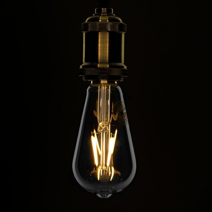 GloboStar® 99015 Λάμπα E27 ST64 Αχλάδι LED FILAMENT 4W 440 lm 320° AC 85-265V Edison Retro με Διάφανο Γυαλί Θερμό Λευκό 2700 K Dimmable GloboStar® 99015 Λάμπα E27 ST64 Αχλάδι LED FILAMENT 4W 440 lm 320° AC 85-265V Edison Retro με Διάφανο Γυαλί Θερμό Λευκό 2700 K Dimmable