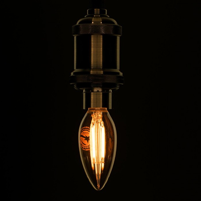 GloboStar® 99031 Λάμπα E14 C35 Κεράκι LED FILAMENT 4W 420 lm 320° AC 85-265V Edison Retro με Μελί Γυαλί Ultra Θερμό Λευκό 2200 K Dimmable GloboStar® 99031 Λάμπα E14 C35 Κεράκι LED FILAMENT 4W 420 lm 320° AC 85-265V Edison Retro με Μελί Γυαλί Ultra Θερμό Λευκό 2200 K Dimmable