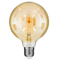 GloboStar® 99043 Λάμπα E27 G125 Γλόμπος LED LONG FILAMENT 8W 840 lm 320° AC 85-265V Edison Retro με Μελί Γυαλί Ultra Θερμό Λευκό 2200 K Dimmable
