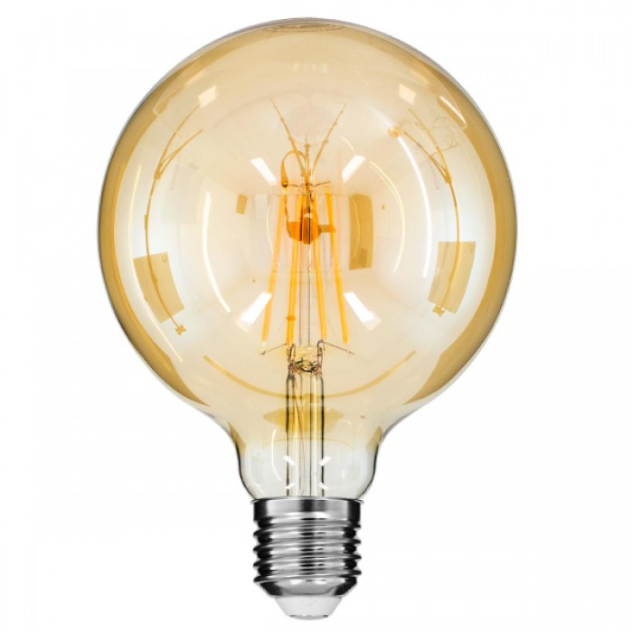 GloboStar® 99043 Λάμπα E27 G125 Γλόμπος LED LONG FILAMENT 8W 840 lm 320° AC 85-265V Edison Retro με Μελί Γυαλί Ultra Θερμό Λευκό 2200 K Dimmable GloboStar® 99043 Λάμπα E27 G125 Γλόμπος LED LONG FILAMENT 8W 840 lm 320° AC 85-265V Edison Retro με Μελί Γυαλί Ultra Θερμό Λευκό 2200 K Dimmable