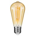 GloboStar® 99047 Λάμπα E27 ST64 Αχλάδι LED LONG FILAMENT 10W 1050 lm 320° AC 85-265V Edison Retro με Μελί Γυαλί Ultra Θερμό Λευκό 2200 K Dimmable