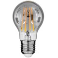 GloboStar® 99067 Λάμπα E27 A60 Γλόμπος LED LONG FILAMENT 8W 800 lm 320° AC 85-265V Edison Retro με Φιμέ Γυαλί Θερμό Λευκό 2700 K Dimmable
