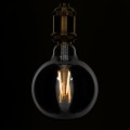 GloboStar® 99073 Λάμπα E27 G125 Γλόμπος LED LONG FILAMENT 8W 800 lm 320° AC 85-265V Edison Retro με Φιμέ Γυαλί Θερμό Λευκό 2700 K Dimmable