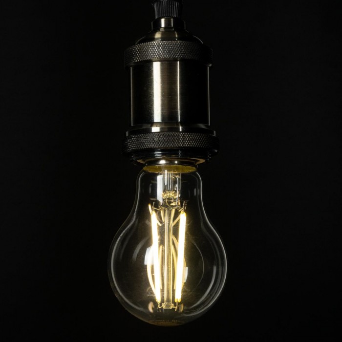 GLOBOSTAR® GLOBE 99091 Λάμπα E27 A60 LED 4W 840lm 360° AC 220-240V IP20 Φυσικό Λευκό 4500K - Long Filament Chip - Διάφανο - Μ6 x Π6 x Υ11cm - 3 Χρόνια Εγγύηση