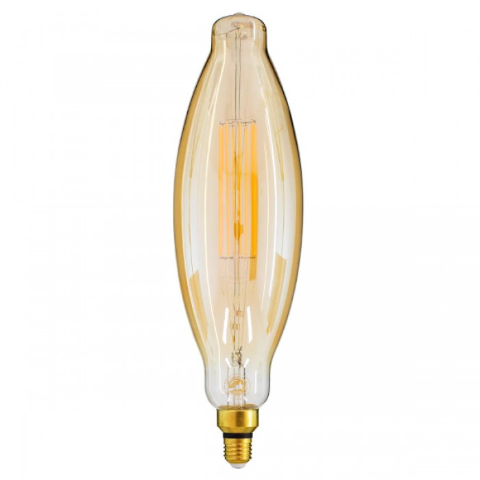 GloboStar® 99167 Λάμπα E27 3.5K Avocados LED LONG FILAMENT 12W 1060 lm 320° AC 85-265V Edison Retro με Μελί Γυαλί Ultra Θερμό Λευκό 2200 K Dimmable