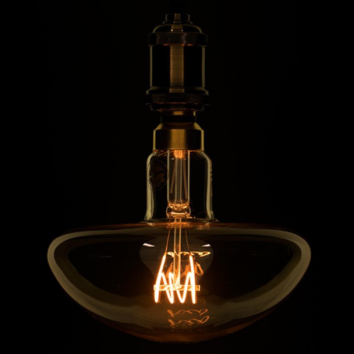 GloboStar® 99173 Λάμπα E27 MR200 Mushroom LED SOFT SPIRAL FILAMENT 6W 500 lm 320° AC 85-265V Edison Retro με Μελί Γυαλί Ultra Θερμό Λευκό 2200 K Dimmable